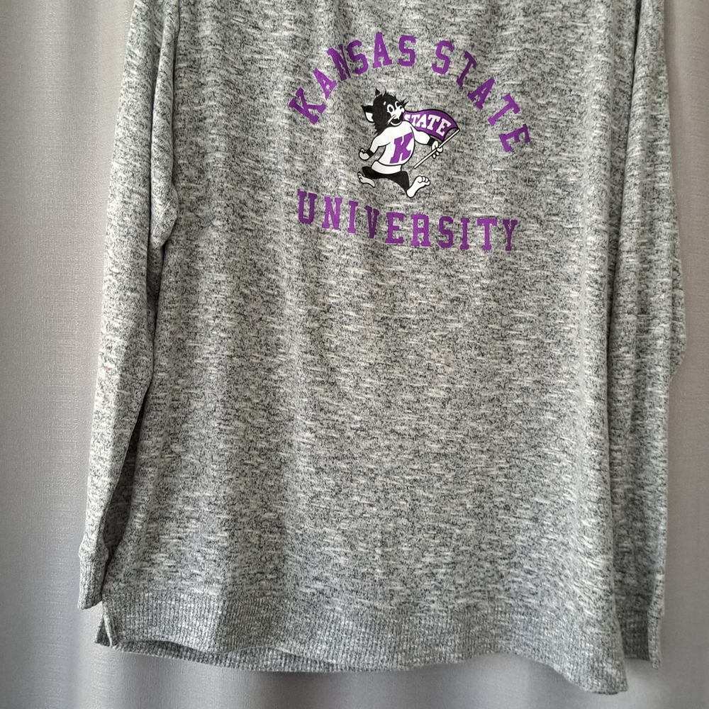 Kansas State University Heather Gray Hooded Sweatshirt XL